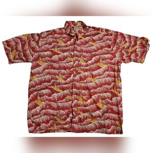 Cooke Street Honolulu Red And Gold Surfer Hawaiian Shirt 2XL
